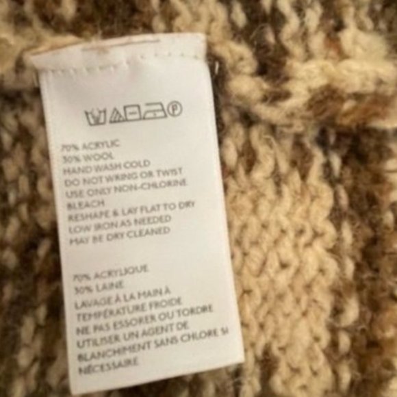 Urban Outfitters ECOTE Women’s Mock Neck Brown/Cream Space Dye Sweater Sz S - Picture 4 of 7